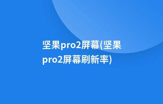 坚果pro2屏幕(坚果pro2屏幕刷新率)