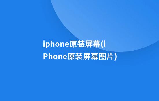 iphone原装屏幕(iPhone原装屏幕图片)