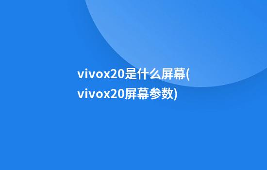 vivox20是什么屏幕(vivox20屏幕参数)