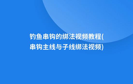 钓鱼串钩的绑法视频教程(串钩主线与子线绑法视频)