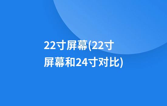 22寸屏幕(22寸屏幕和24寸对比)