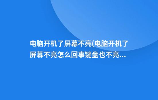 电脑开机了屏幕不亮(电脑开机了屏幕不亮怎么回事键盘也不亮)