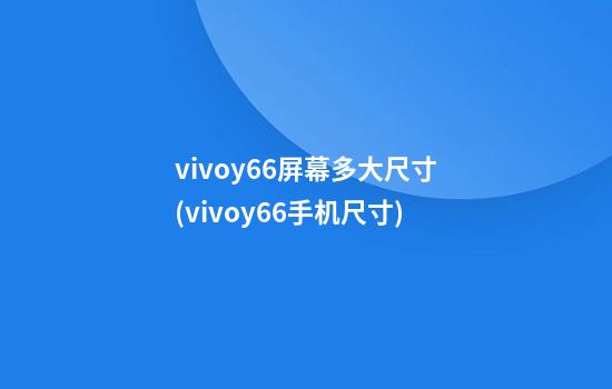 vivoy66屏幕多大尺寸(vivoy66手机尺寸)