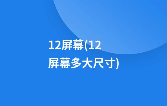 12屏幕(12屏幕多大尺寸)