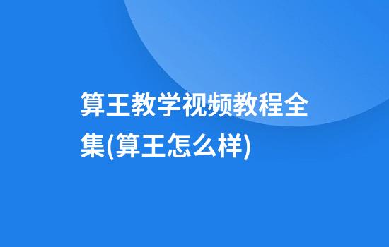 算王教学视频教程全集(算王怎么样)