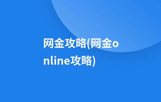 网金攻略(网金online攻略)