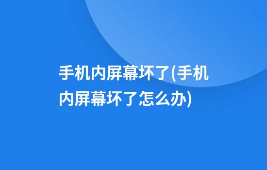 手机内屏幕坏了(手机内屏幕坏了怎么办)