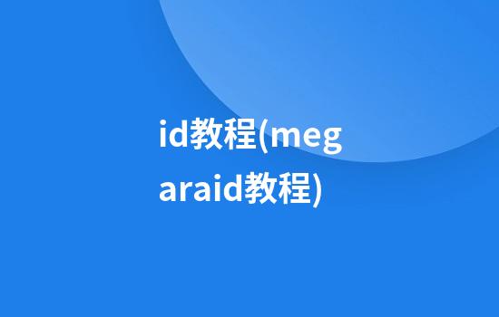 id教程(megaraid教程)