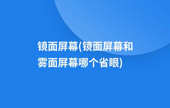 镜面屏幕(镜面屏幕和雾面屏幕哪个省眼)