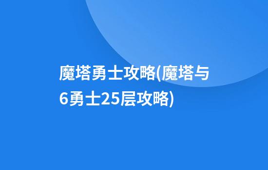 魔塔勇士攻略(魔塔与6勇士25层攻略)