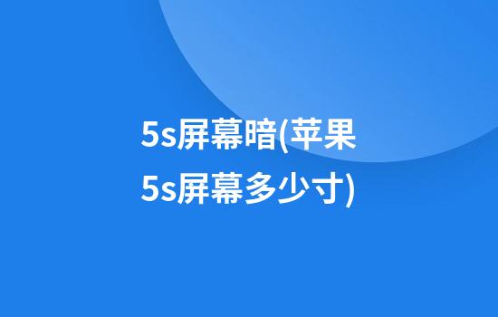 5s屏幕暗(苹果5s屏幕多少寸)