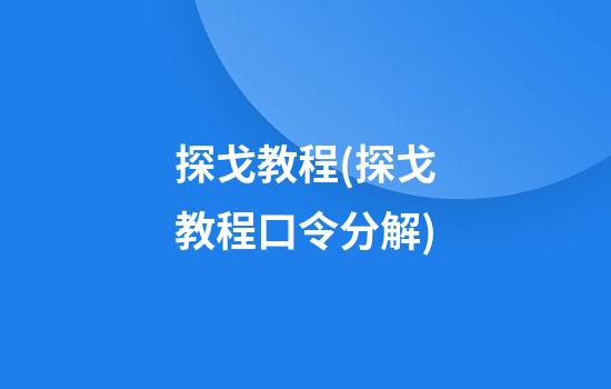 探戈教程(探戈教程口令分解)