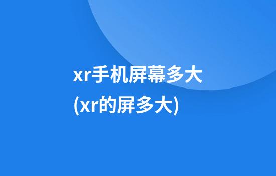 xr手机屏幕多大(xr的屏多大)