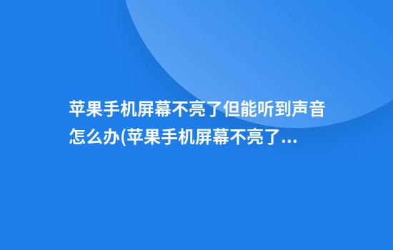 苹果手机屏幕不亮了但能听到声音怎么办(苹果手机屏幕不亮了但能听到声音怎么办无法重启)