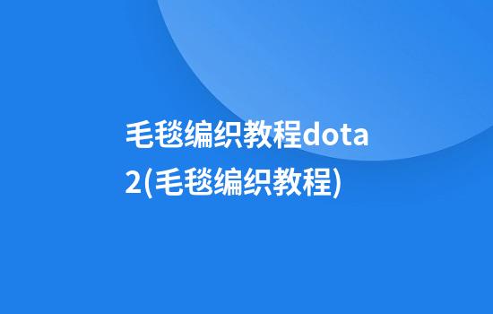 毛毯编织教程dota2(毛毯编织教程)