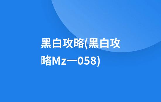 黑白攻略(黑白攻略Mz一058)