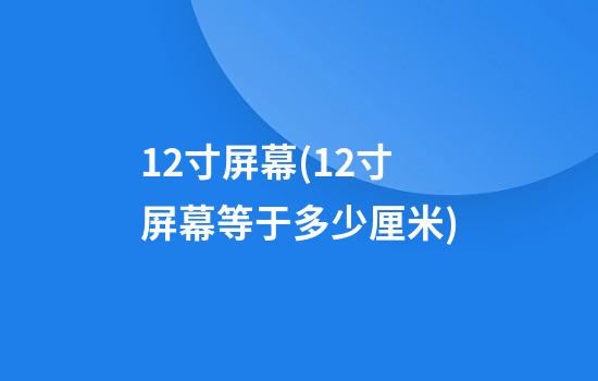 12寸屏幕(12寸屏幕等于多少厘米)